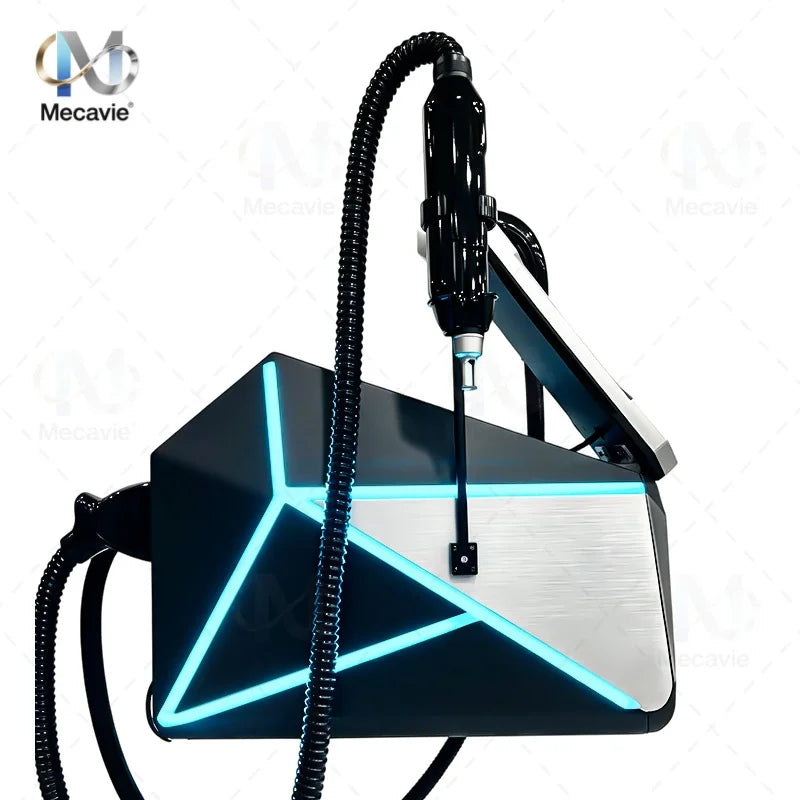 Máquina de belleza 2 en 1 con 5 longitudes de onda y 16 barras de diodo para depilación láser de hielo, eliminación de pigmentos de tatuajes, tratamiento de cejas y exfoliación con carbón, ideal para salones de belleza.