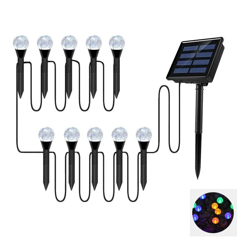 Nueva lámpara solar LED de bolas de burbujas para césped, decoración de festivales al aire libre, luz de ambiente, impermeable, para insertar en el suelo del patio