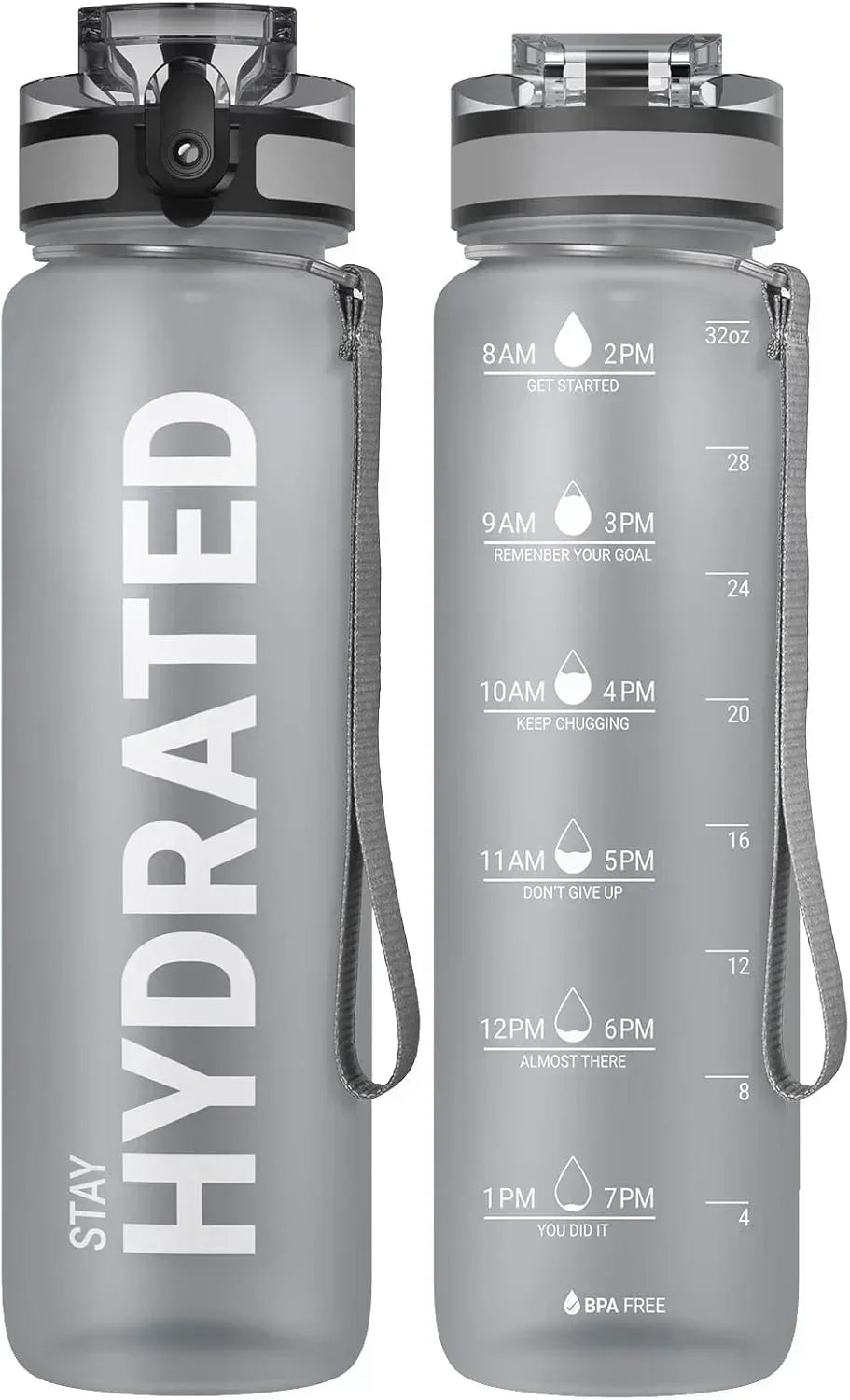 Botella de agua de 32oz, botella de agua deportiva motivacional, botellas para beber a prueba de fugas, hervidor de viaje para deportes al aire libre, botella de agua potable