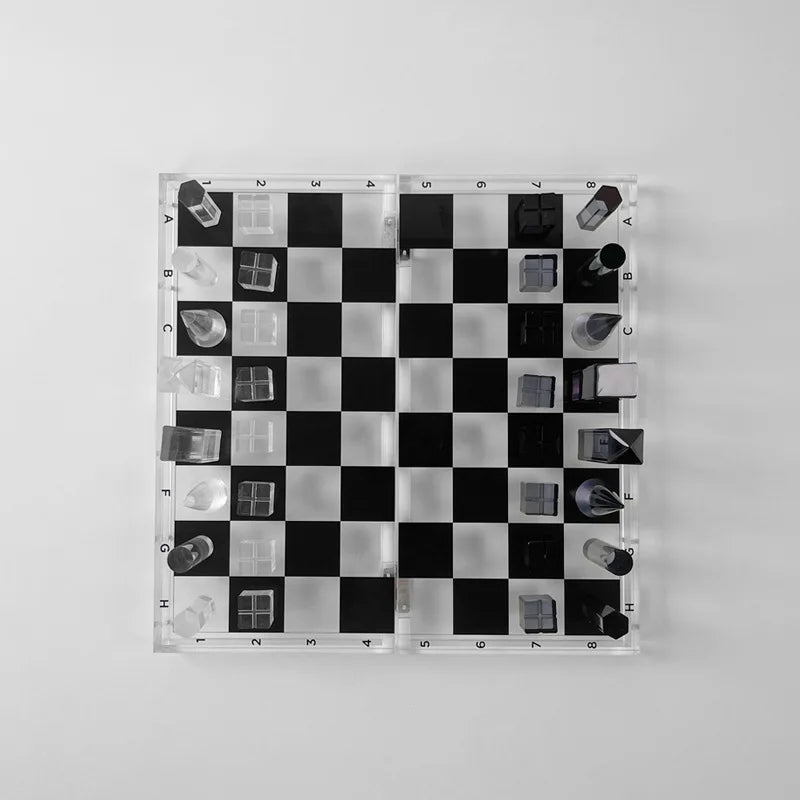 Acrylic Chessboard Chess Transparent Wear resistant Organic Glass Casual Desktop Game