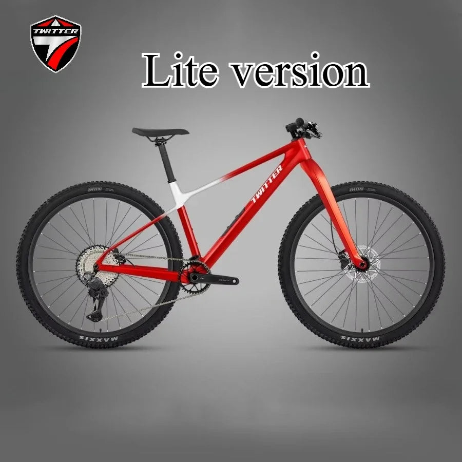 Bicicleta de montaña de fibra de carbono para campo a través TWITTER M10 SENTYEH, con velocidad variable electrónica, frenos de disco hidráulicos ES800-13S/XT/M8100-12S