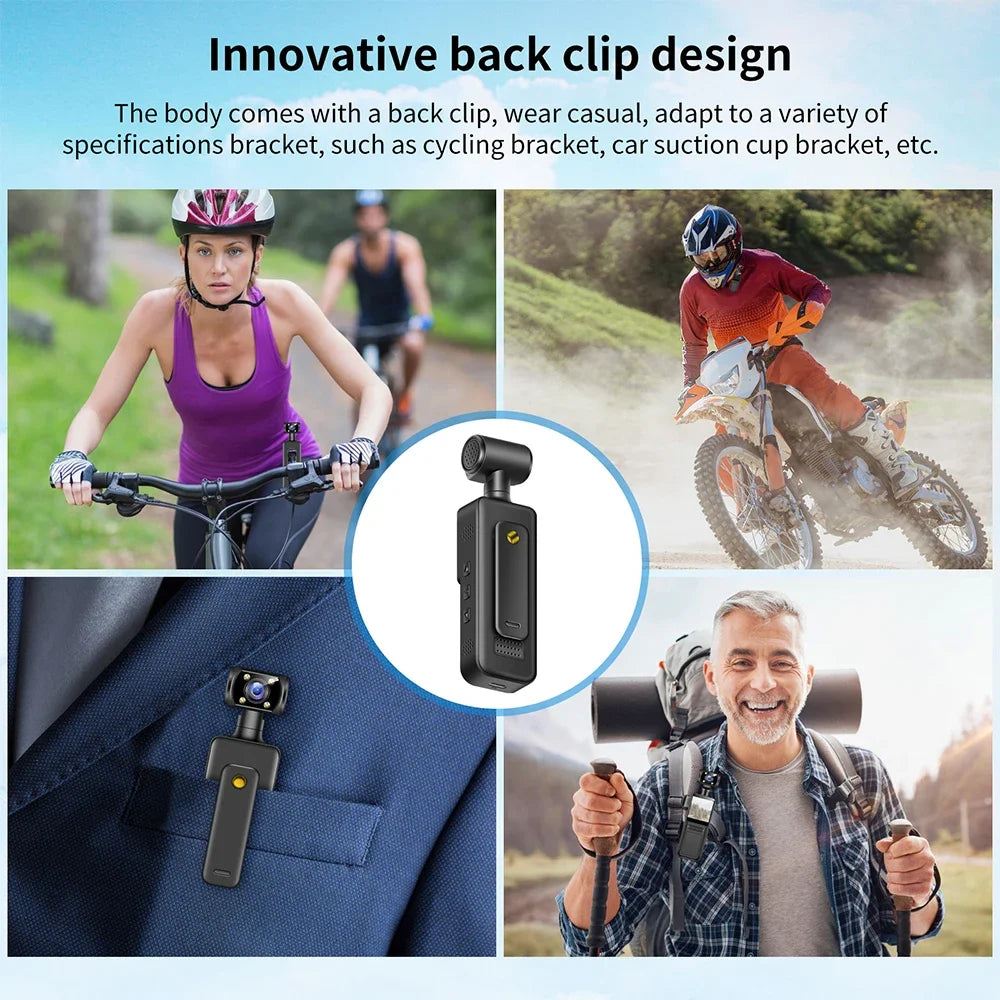 Cámara de Acción Deportiva Ultra HD 4K WiFi, Grabadora de Video Digital Portátil, Mini Cámara DV con Visión Nocturna, Cámara Corporal para Policía, Videocámara Pequeña