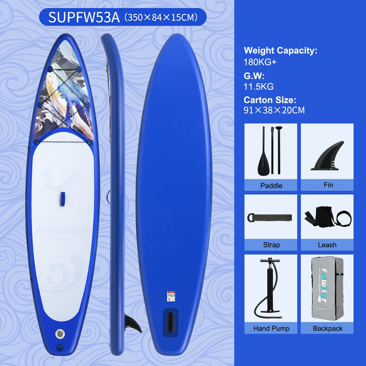 Tabla de paddle surf inflable FunWater, tabla SUP de 320–385 cm con plataforma antideslizante, tabla de paddle surf portátil para surf, turismo, pesca y deportes acuáticos