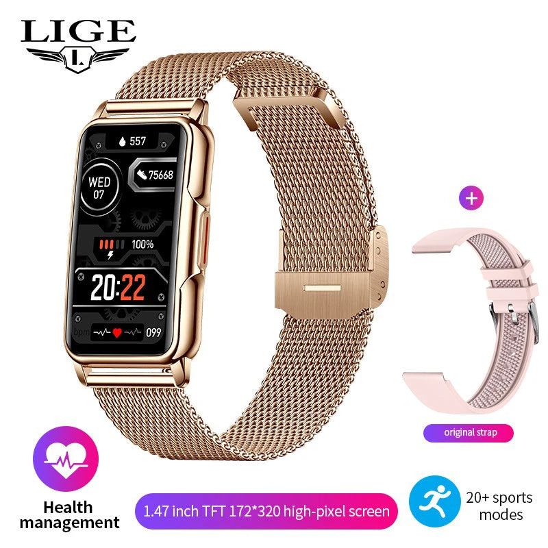 Reloj inteligente LIGE, pulsera de actividad física para hombre y mujer, banda deportiva, podómetro, monitor de frecuencia cardíaca y sueño, smartwatch resistente al agua