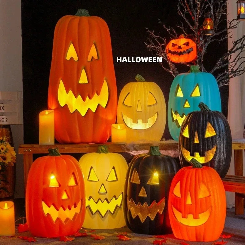 1 unidad de decoración decorativa de calabaza para Halloween, linterna decorativa, luz de calabaza, decoración de Halloween para exteriores