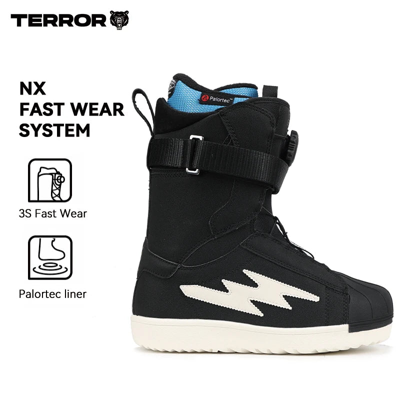 Botas de snowboard TERROR Lightning Quick Fit con forro Polartec, sistema NX Dial, calce rápido, zapatos de invierno para hombre