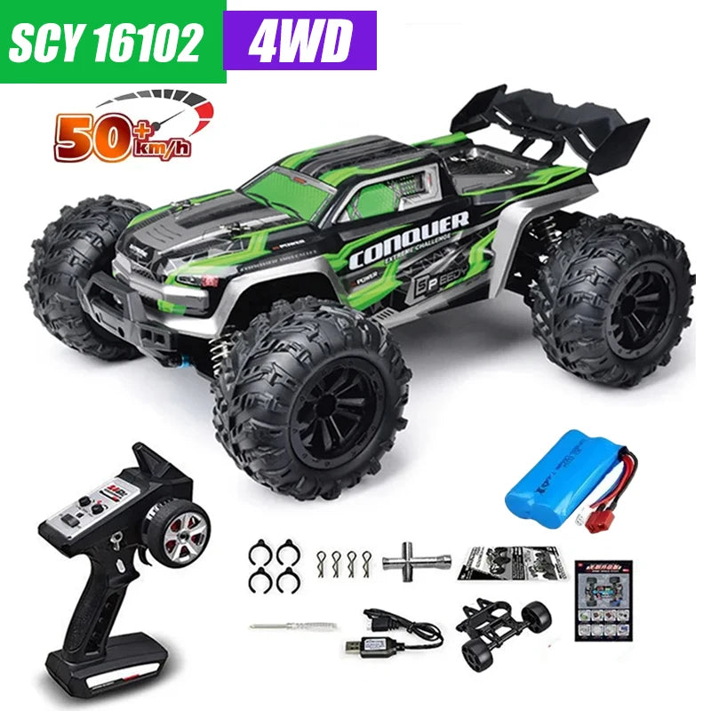 Coche RC 4x4 1:16 80 km/h Super Brushless, 50 km/h Brushed, vehículo todoterreno a control remoto de alta velocidad, buggy de carreras, regalo de juguete