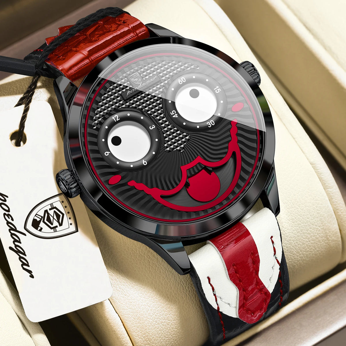 Reloj para hombre POEDAGAR original y único, de cuarzo, resistente al agua, de alta calidad, con correa de piel, estilo moderno y casual.