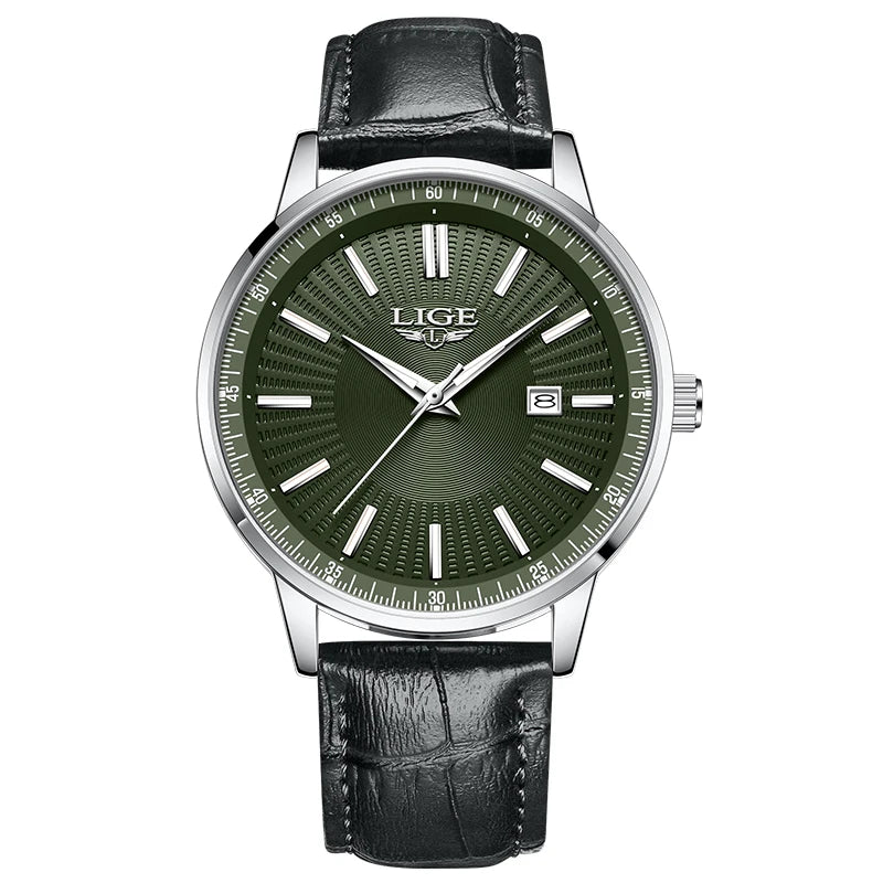 Reloj de lujo LIGE para hombre, marca líder, sencillo, 2026, resistente al agua, con calendario, reloj para caballero, de negocios, lujoso, elegante, deportivo, reloj + CAJA