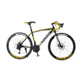 Bicicleta de carretera de 27.5 pulgadas con doble freno de disco, cuadro de acero al carbono, llanta de 40 mm, 21 velocidades, vehículo de carreras resistente con neumáticos de alta fricción.