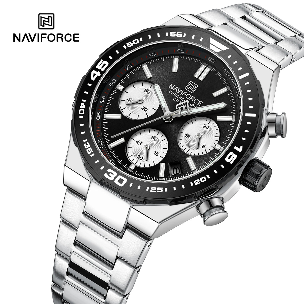NAVIFORCE Men's Watches Quartz Fashion Business Classic Water Resistant Stainless Steel Strap WristWatch New Male Clock In 2024
