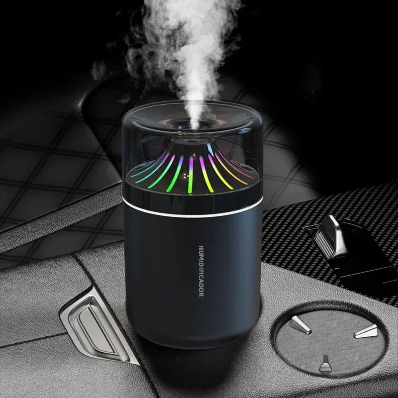 Humidificador montado en vehículo con luz de ambiente de cambio Gradual colorido con reducción de ruido Spray delicado silencioso para aire fresco