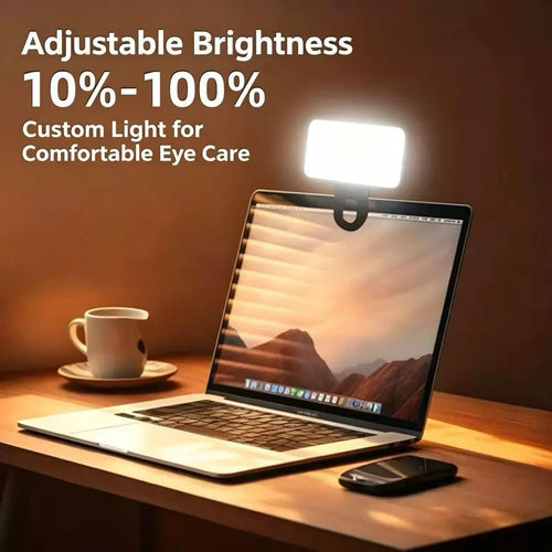 Mini Lámpara LED Portátil con 3 Temperaturas de Color, Regulable, con Clip para Teléfono y Portátil, para Maquillaje y Transmisión en Vivo
