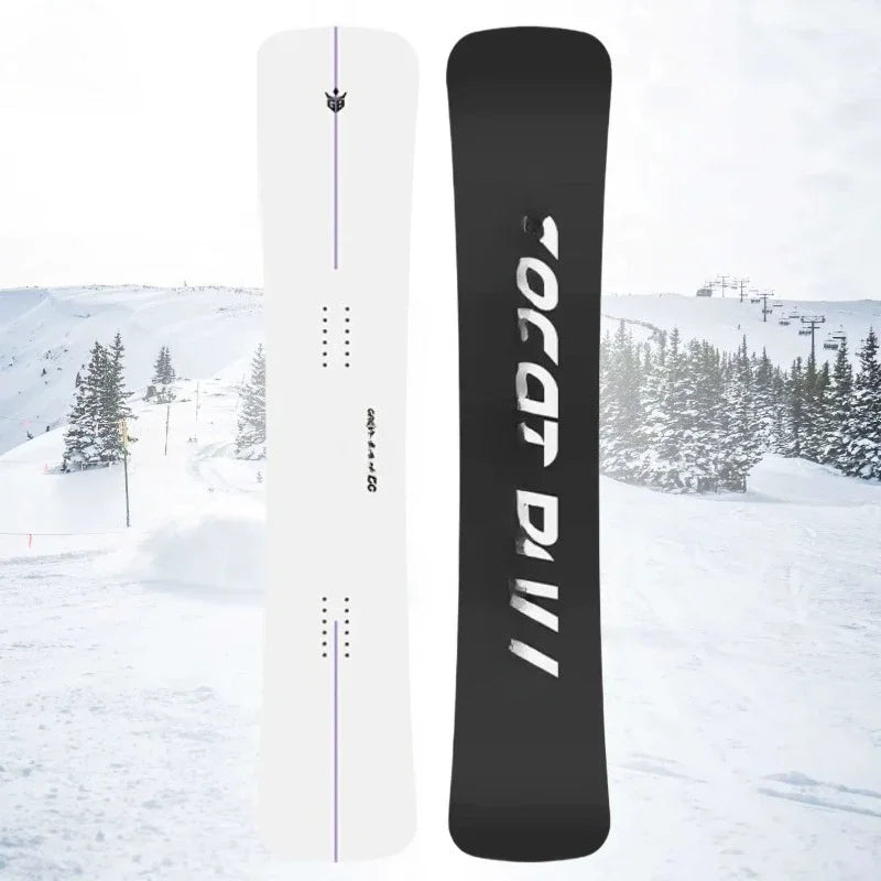 Tabla de Snowboard de Madera Personalizada con Borde de Acero de Longitud Completa, Diseño Rígido y Flexible, Tabla con Grabado de Cabeza de Martillo para Esquiadores Avanzados, Doble 168cm