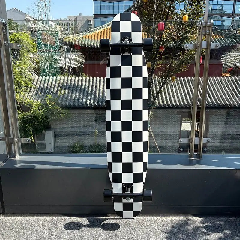 Patineta Longboard Completa de 113 cm para Principiantes, Adultos y Niños, con Tabla de Bambú, Arce y Fibra de Vidrio, Ruedas de 65x46 mm para Bailar Freestyle