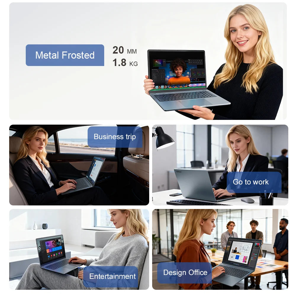 Ninkear N16 Pro AI Portátil 16 Pulgadas Pantalla 2.5K 120Hz Intel Core Ultra 5 115U 16GB RAM LPDDR5 1TB SSD Windows 11 NPU AI 11 TOPS WiFi 6 lector de huella para oficina estudio