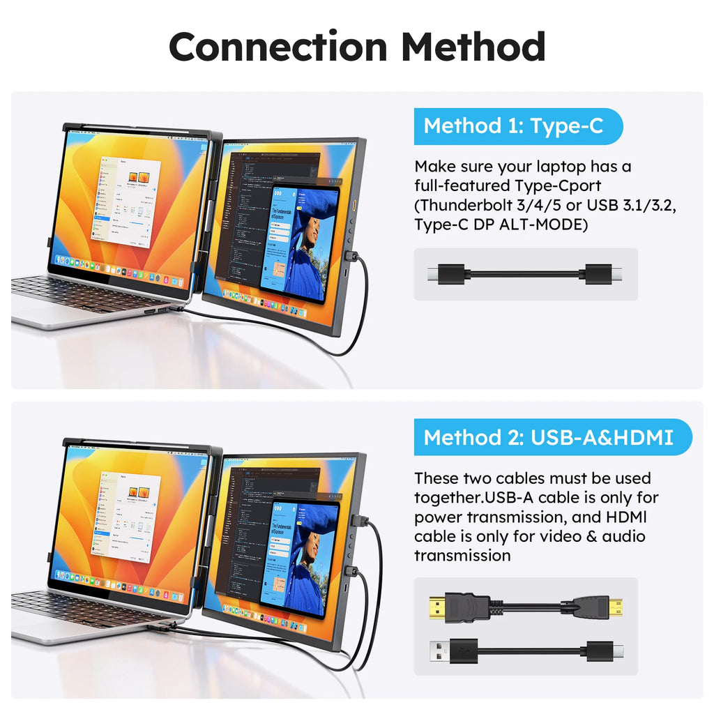 Dopesplay Monitor portátil de 15,6 pulgadas FHD 1080P IPS, extensor de segunda pantalla Plug&Play para PC, portátiles, MAC, monitores de trabajo y viaje 13-17