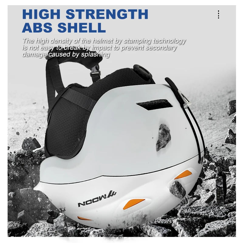 MOON casco de Snowboard con gafas de esquí para adultos, carcasa de PC duradera y espuma EPS, cascos de nieve de seguridad, gafas para jóvenes