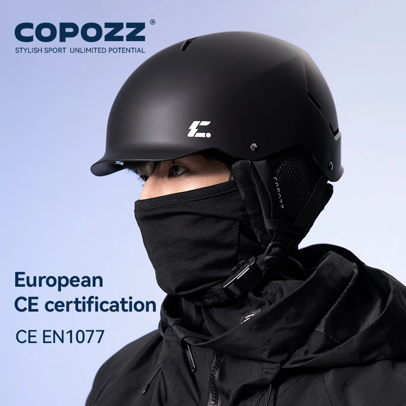 Casco de esquí certificado COPOZZ, casco de Snowboard moldeado integralmente para marido con Bukcle magnético, motocicleta, nieve, hombres, mujeres y adultos