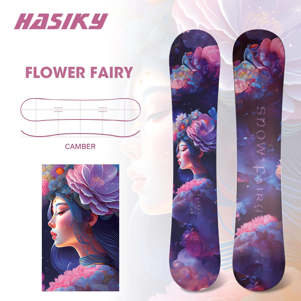 Hasiky Flower Fairy 140 142 145 147cm tablas de nieve de todas las montañas para adultos con Snowboard de invierno para mujeres y hombres de nivel básico para adultos