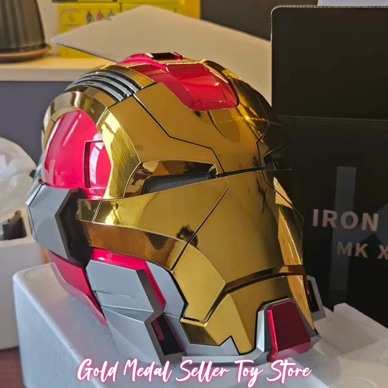 Casco de Iron Man Jarvis Mk17 con control por voz, luces LED, modelo de colección de tamaño real, juguete para adultos, ideal como regalo de cumpleaños o Navidad.