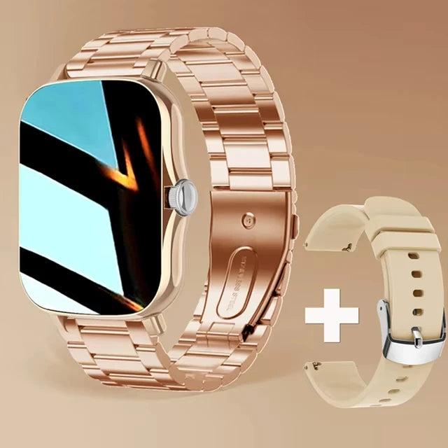 LAXASFIT 2025 New Men's Smart Watch Women's Gift Full Touch Screen Sports Fitness Watch Bluetooth Call Smart Watch