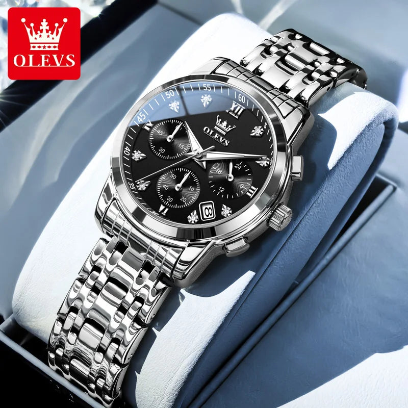 Reloj OLEVS 2858 nuevo para mujer, de cuarzo, moderno, clásico, resistente al agua, luminoso, con fecha, cronógrafo, de marca de lujo, original para mujer