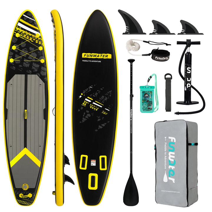 Tabla de Paddle Inflable Ultraligera Funwater SUPFW16K 350*84*15, Tabla de Paddle Antideslizante para Yoga Acuática, Pesca, Viajes y Surf para Adultos
