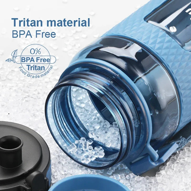 UZSPACE botellas de agua deportivas sin BPA portátil gimnasio anticaída a prueba de fugas hervidor de Fitness de gran capacidad botella de bebida de plástico Tritan