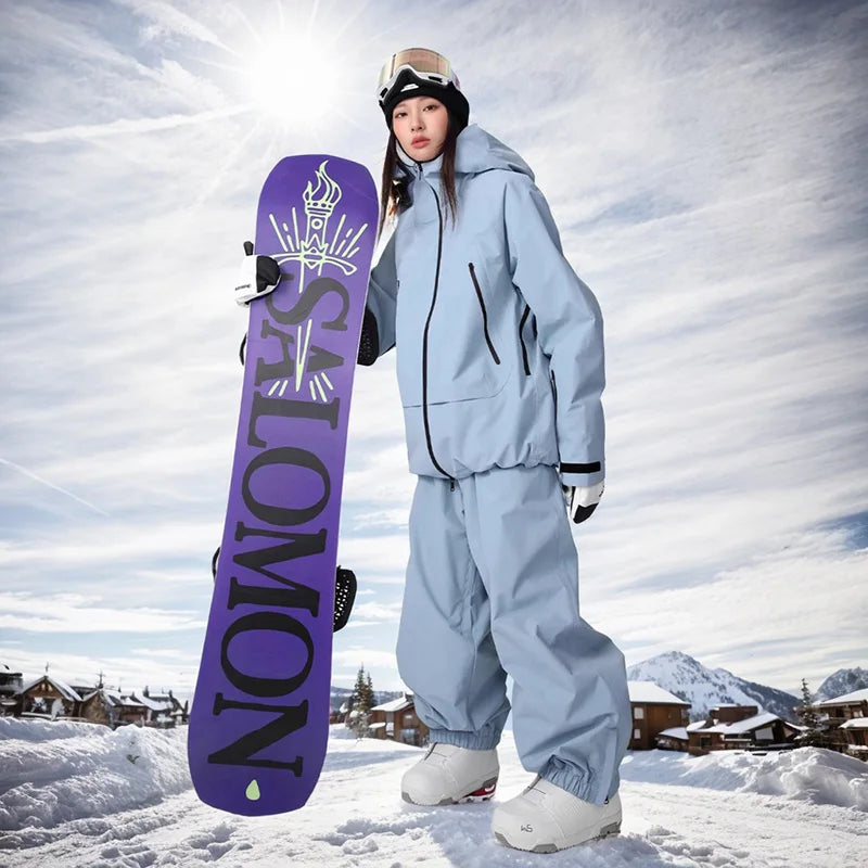 2025 monos sueltos para hombre, novedad de invierno, ropa deportiva para exteriores, conjunto de Snowboard transpirable térmico a prueba de viento, traje de esquí cálido para mujer para adultos