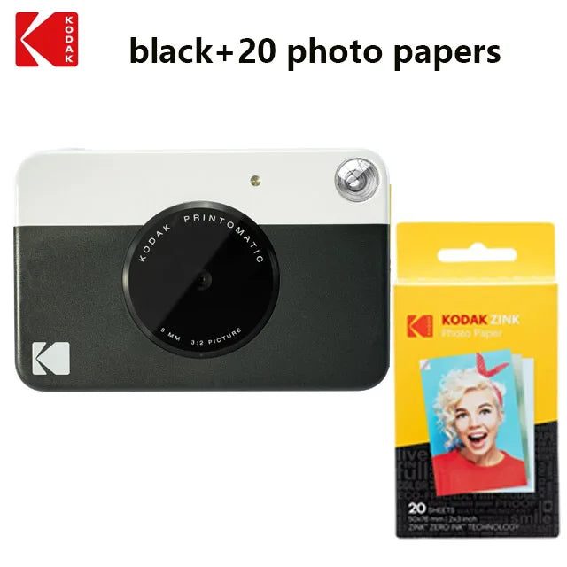 KODAK Printomatic nueva cámara de impresión instantánea Digital ZINK impresión sin tinta Color papel fotográfico impresión Flash + juego de 40 películas