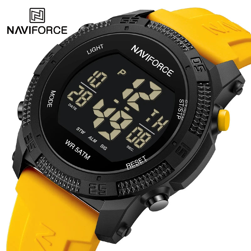 NAVIFORCE New Original Men Electronic Watches Simple Trend Wild Silicone Strap Wristwatches for Man 5ATM Waterproof Sports Clock