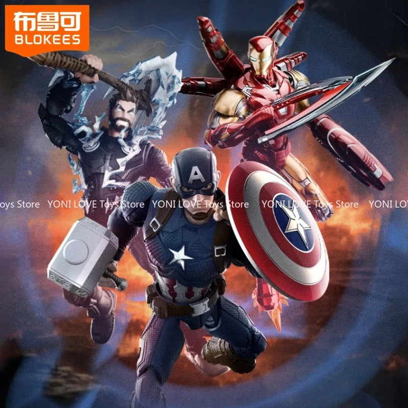 Bloques de Construcción BLOKEES, Héroes de Marvel, Clase Campeón, Capitán América, Iron Man MK85, Thor, Juguetes de Ensamblaje, Modelo, Adornos, Regalo