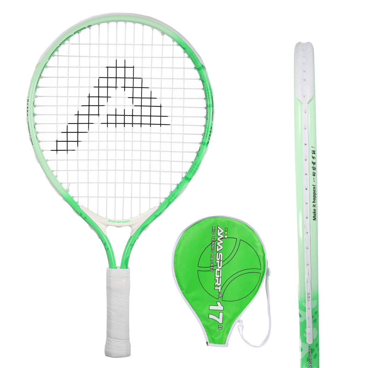 Raquetas de tenis AMASPORT para niños pequeños de 17 pulgadas con bolsa de cubierta para raqueta de tenis para niñas y niños