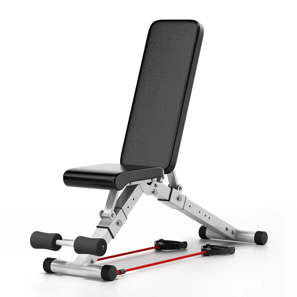 Banco de abdominales ajustable y plegable, soporta hasta 200 kg, banco de fitness multifuncional para el hogar, apto para gimnasio y uso doméstico.
