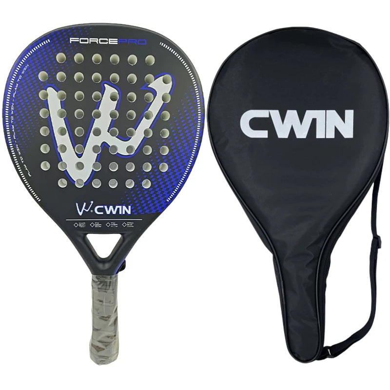 Raqueta de Paddle Cwin de fibra de carbono, cara EVA suave para entrenamiento profesional de adultos, raqueta de Paddle de tenis con Protector de pala de Padel