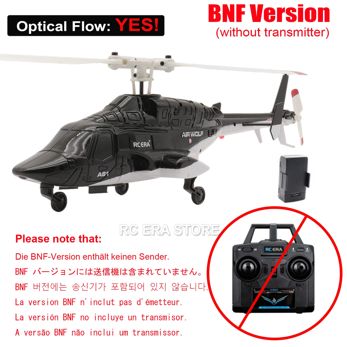 RC ERA A61 Mini Airwolf 4CH RC helicóptero 2,4G 6-Aixs giroscopio estabilizado mantenimiento de altitud Helicóptero de Control remoto juguetes para chico adulto