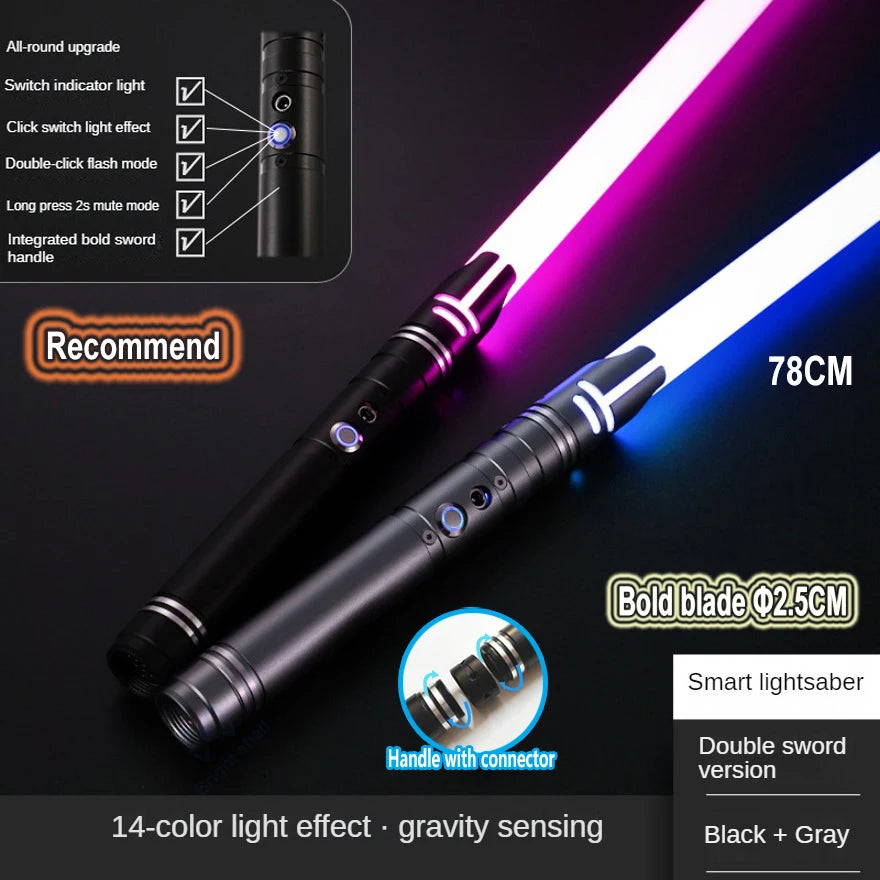 Juguete de espada láser de metal, sable de luz RGB con 7 colores, sonido, efectos Force FX, FOC Blaster, espada láser Jedi para niños, regalo