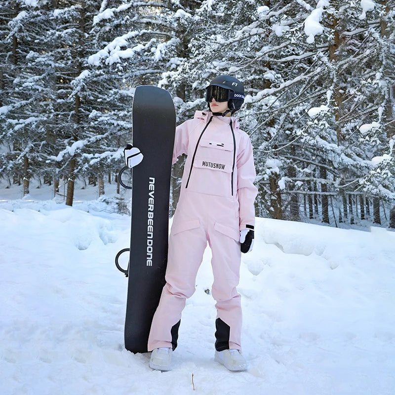 Trajes de Esquí de Una Pieza para Invierno, Overoles para Mujer, Chaqueta de Snowboard Nueva para Hombre, Conjunto de Esquí Cálido, Impermeable y Resistente al Viento
