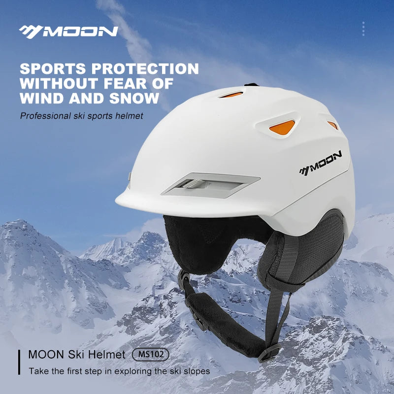 MOON casco de Snowboard con gafas de esquí para adultos, carcasa de PC duradera y espuma EPS, cascos de nieve de seguridad, gafas para jóvenes