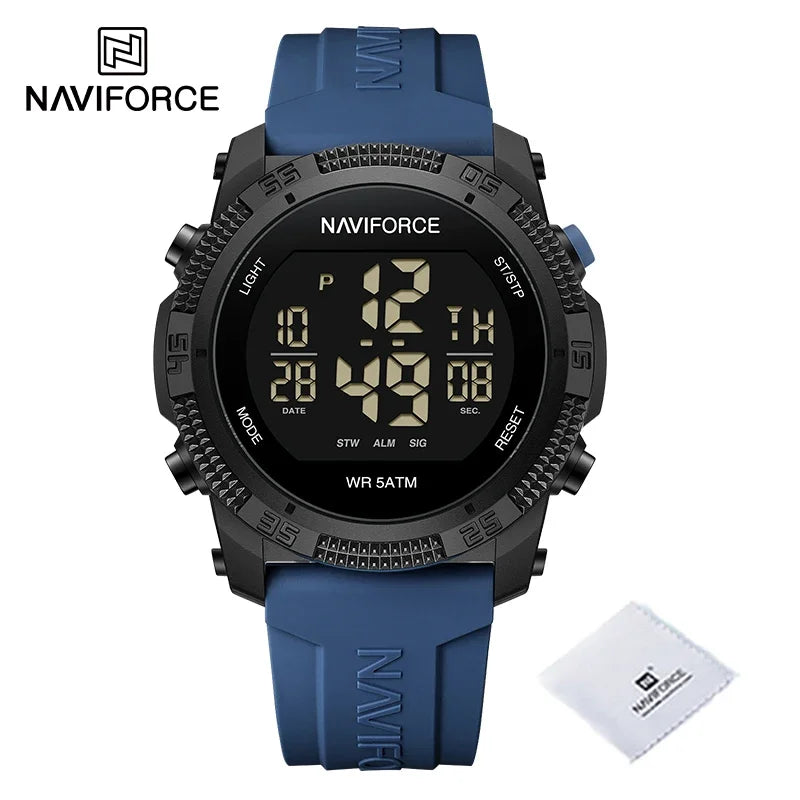 Relojes electrónicos NAVIFORCE nuevos y originales para hombre, tendencia sencilla, reloj de pulsera con correa de silicona, resistente al agua 5ATM, reloj deportivo para hombre
