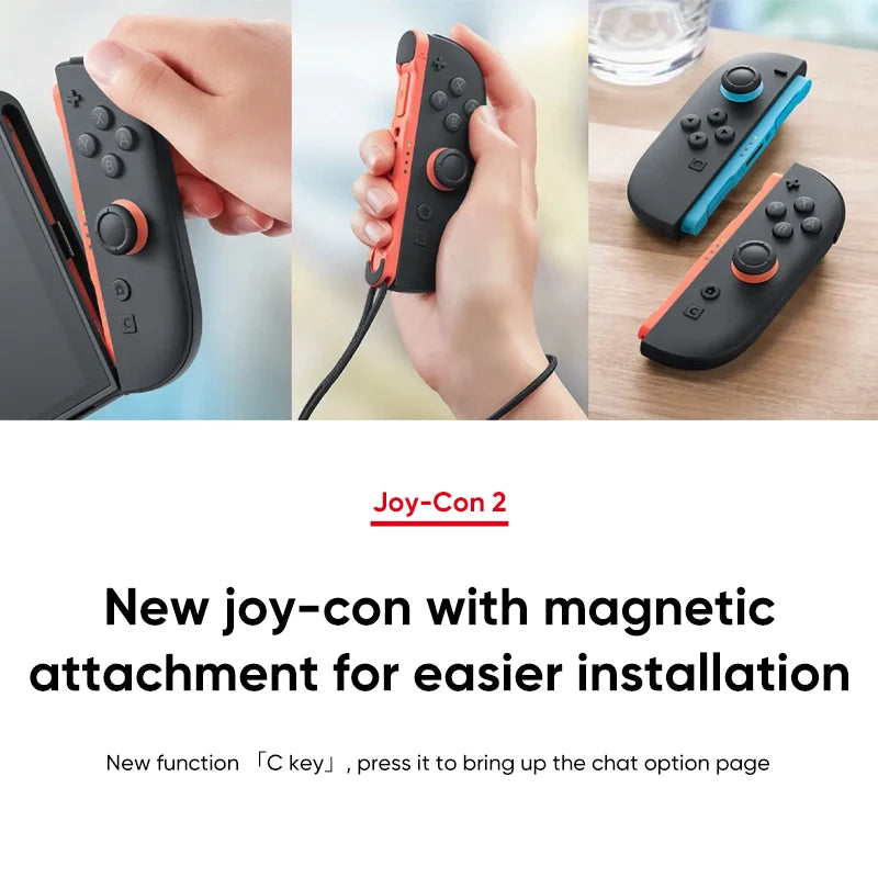 Nuevo Nintendo Switch 2, estreno mundial, pantalla de 7.9'', mango Joy‑Con, audio mejorado, compatible con versiones anteriores, tres modos