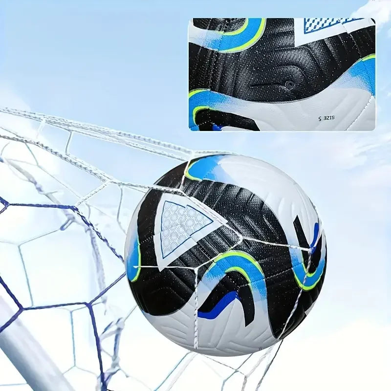 1 pelota de fútbol profesional de tamaño oficial 5 (desinflada), para entrenamiento de competición al aire libre para adultos, entretenimiento, resistente al desgaste