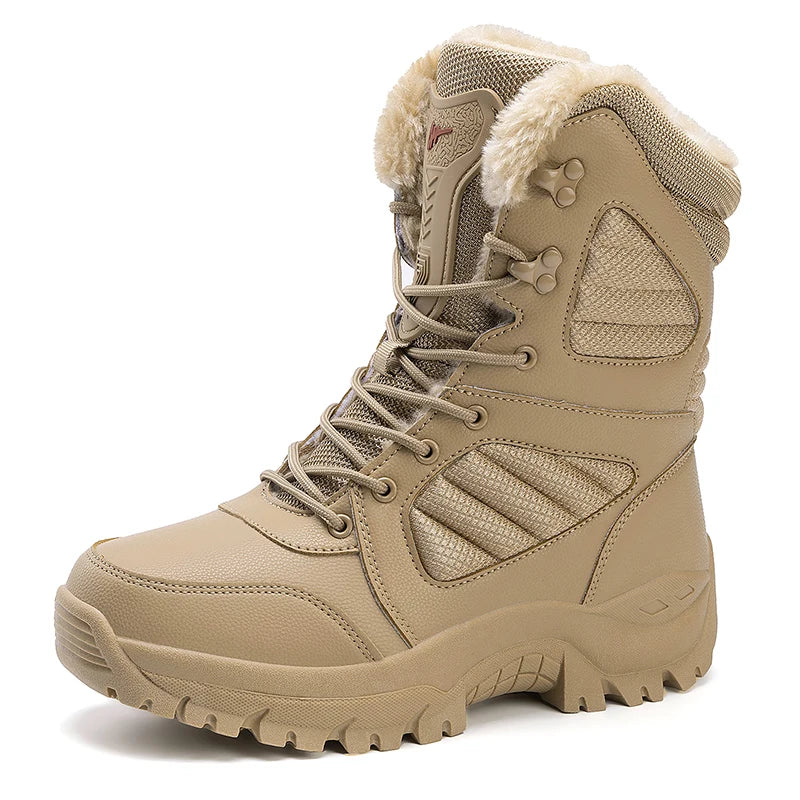 Botas de invierno para hombre, botines impermeables de alta calidad, gruesas, cálidas, de gran tamaño, para nieve, senderismo, zapatos de algodón para exteriores, zapatillas de deporte