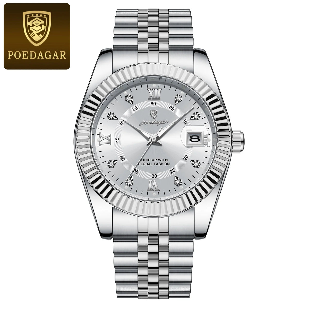 Reloj de lujo para hombre POEDAGAR, resistente al agua, acero inoxidable, luminoso, reloj de pulsera militar, cronógrafo de cuarzo para negocios