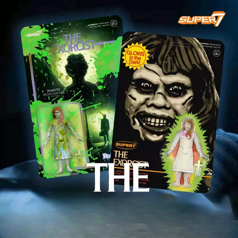Figura de acción de la película de terror, modelo coleccionable de juguete de Halloween para niños, versión luminosa de Regan, inventario 7