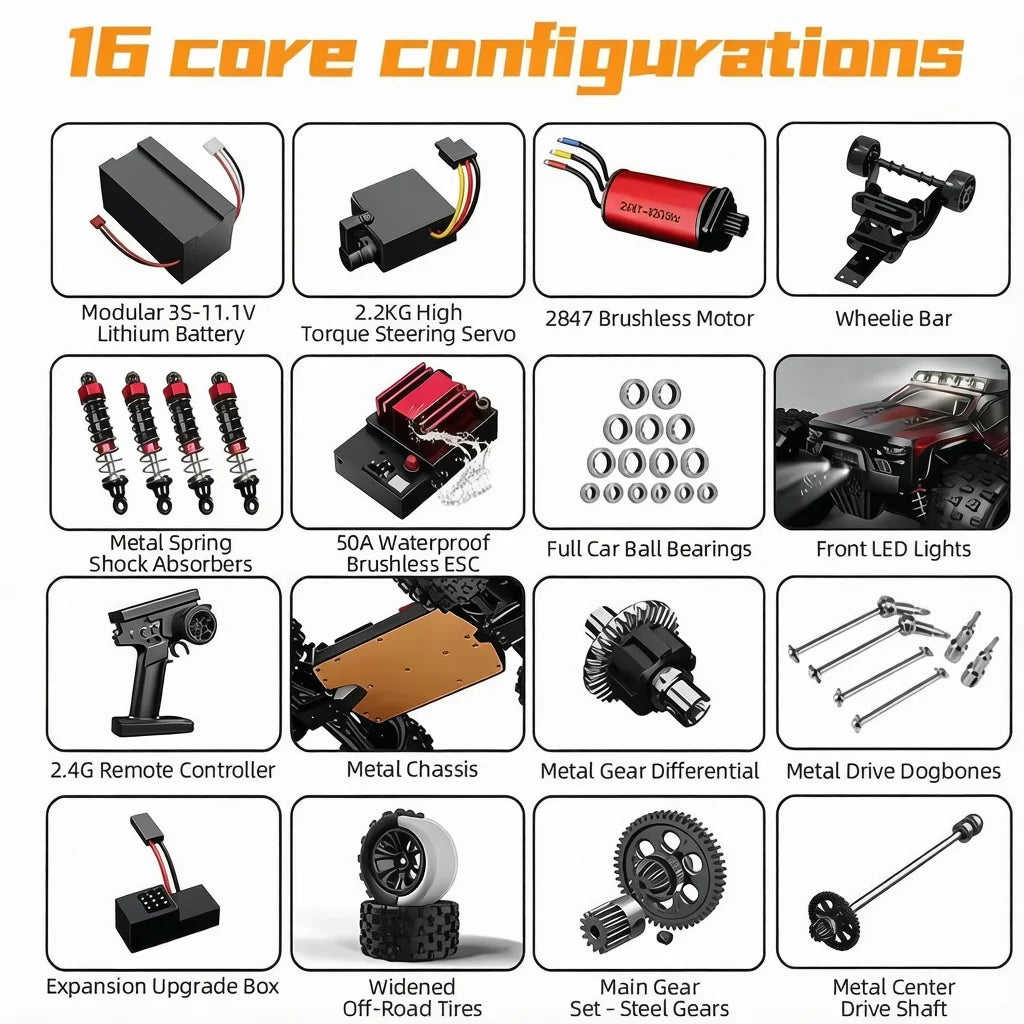 SG116MAX SCY9522 1:16 Auto de Carreras de Alta Velocidad con Derrape a 80KM/H, Motor sin Escobillas, 4WD, 9522PRO 50KM/H, Auto RC Todoterreno, Juguetes para Niños, Regalo