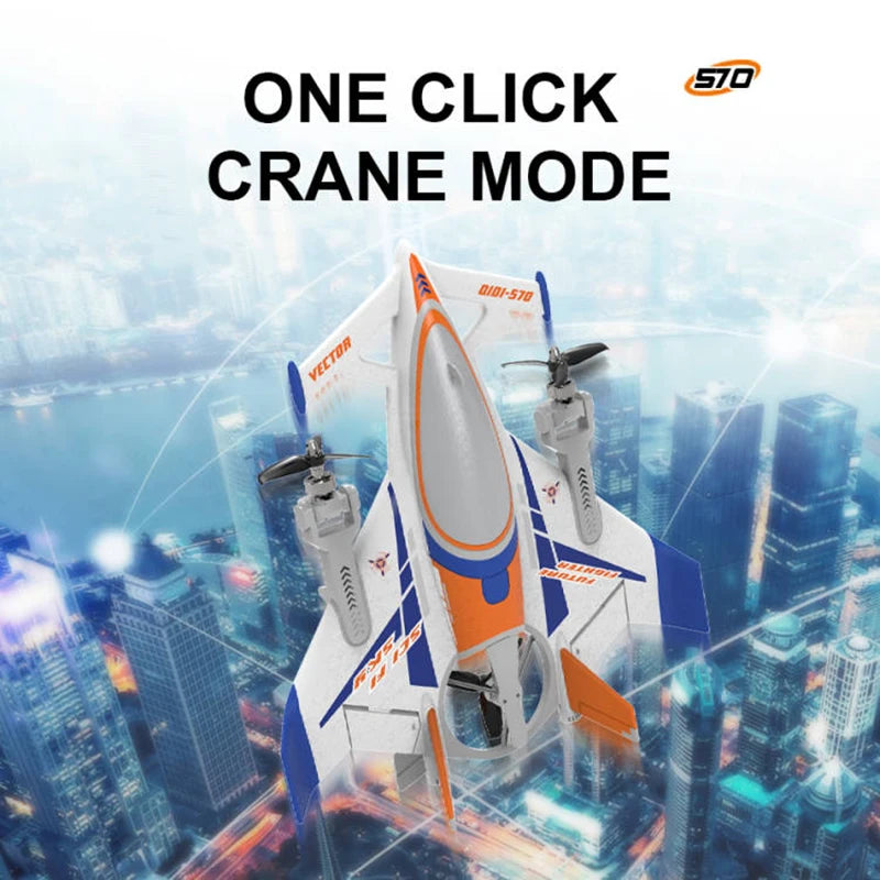 Avión QIDI570 RC, Avión de Control remoto de 8 canales con Motor sin escobillas, avión Vector de 3 ejes, modelo planeador 3D/6G RC, juguete para niños