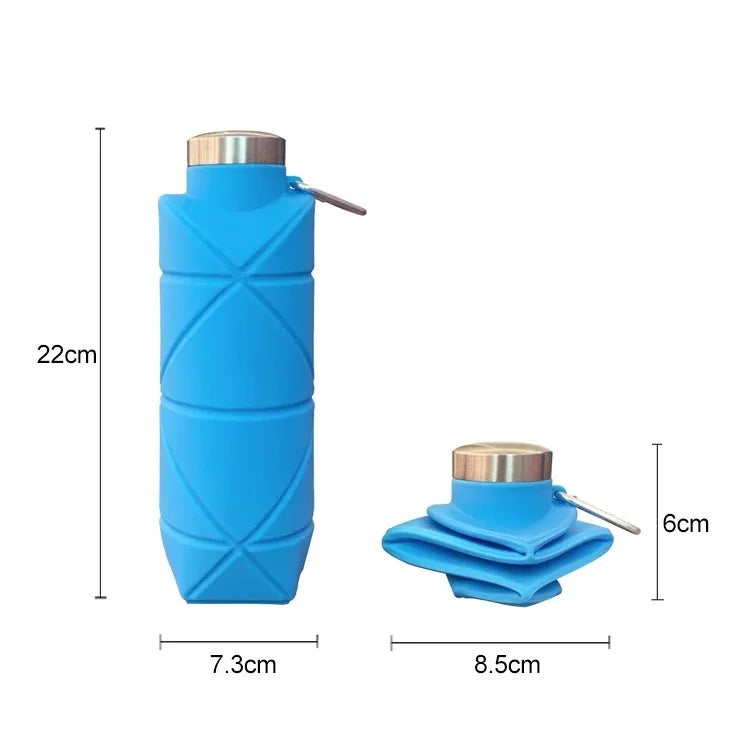 Botella de agua suave de silicona de 700ML, frasco de cubo Gourde para correr, frasco deportivo suave YDSH05