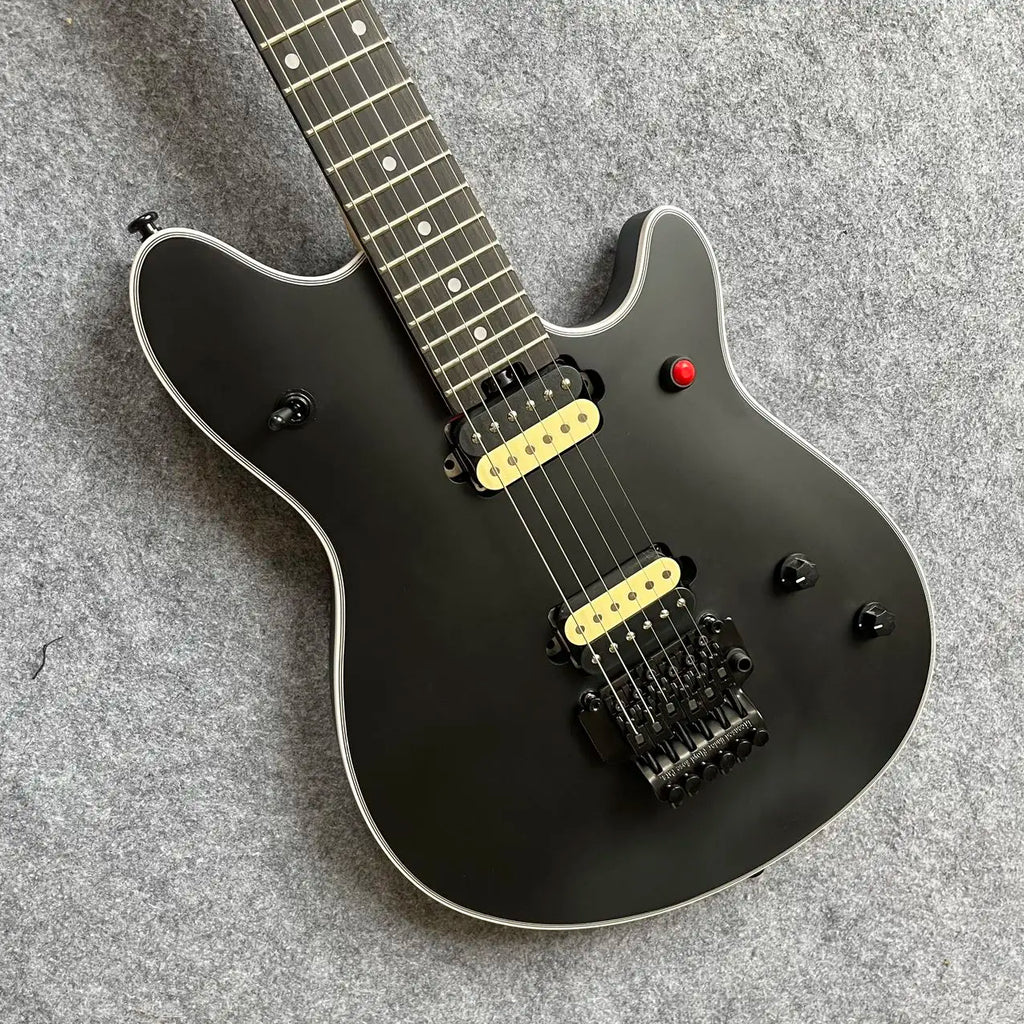 Puente de trémolo Floyd Rose negro mate personalizado para guitarra con perilla roja